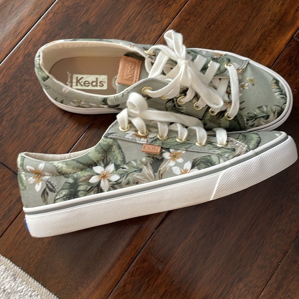 KEDS jump kick tropical green sneakers 7.5